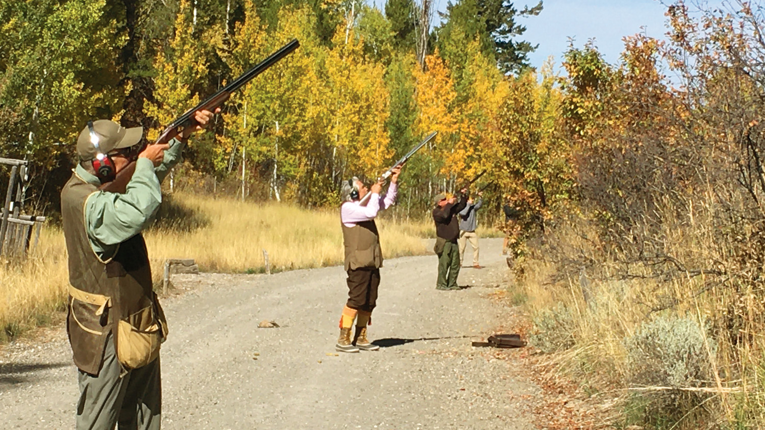 Group of Men Upland Bird Hunting on Cast and Blast Trip at Lazy Triple Creek Ranch