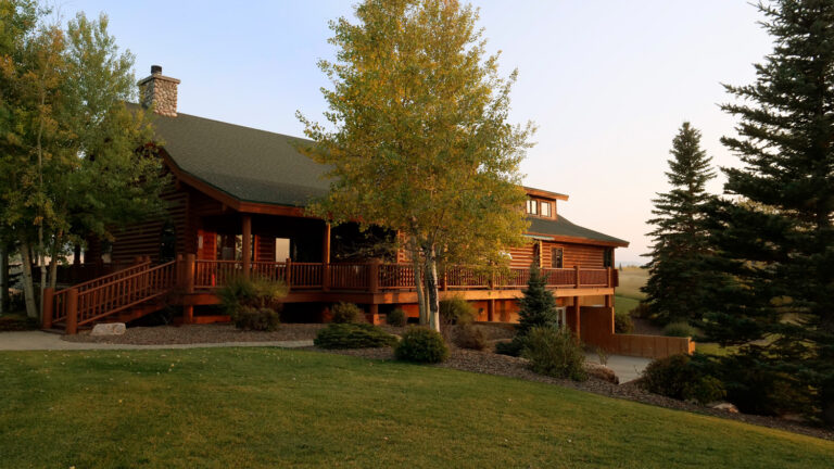Exterior Rear View of Lazy Triple Creek Luxury Hunting and Fishing Lodge