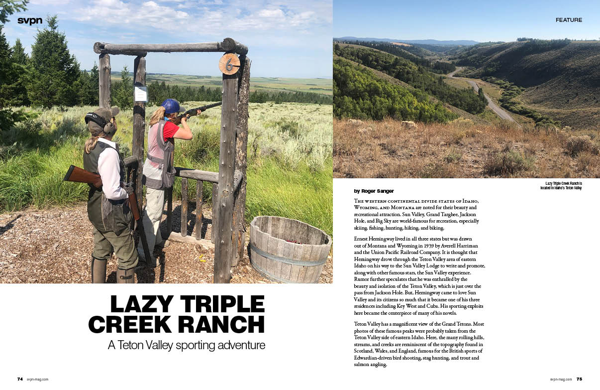 Feature on Lazy Triple Creek Ranch Luxury Pheasant Hunting Lodge in Sun Valley Property News